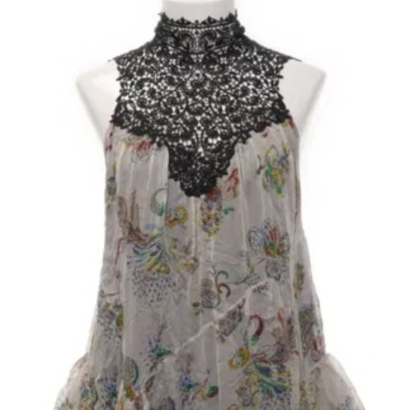 ZARA WOMAN Silk Dress Lace Detail 7785/739 Size M New With Tags $189 - Picture 2 of 16